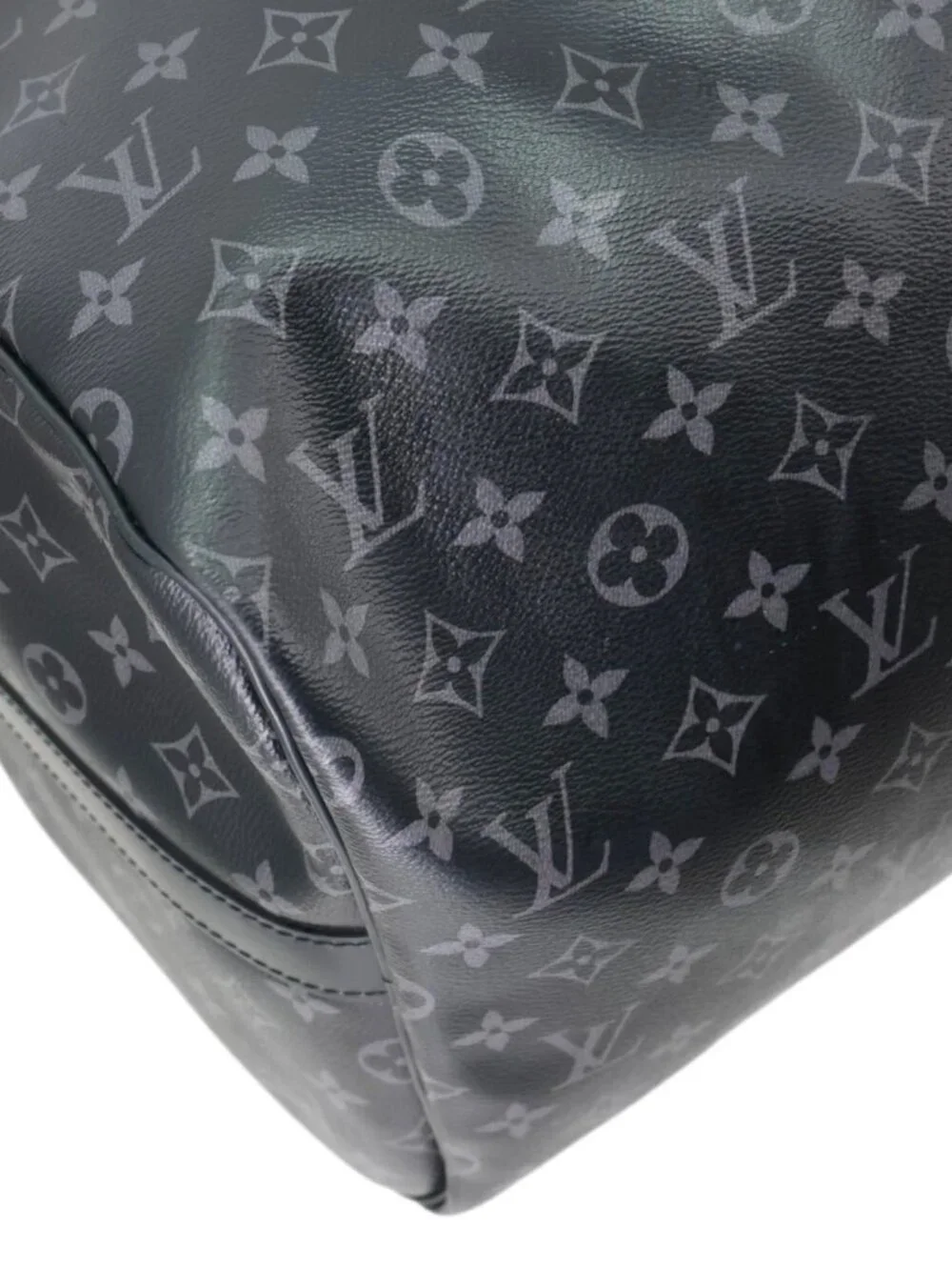 Louis Vuitton Keepall 55 Bandouliere Monogram Eclipse Travel Bag Black